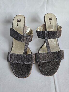 Browns Sparkle T-Strap Mule Sandals | Size 41